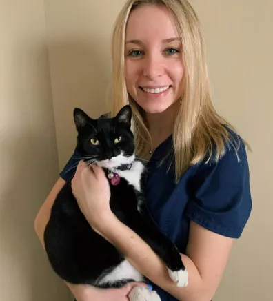 Rebecca R. and cat from Princeton Animal Hospital & Carnegie Cat Clinic.